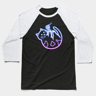 Cute Cat Neon Baseball T-Shirt